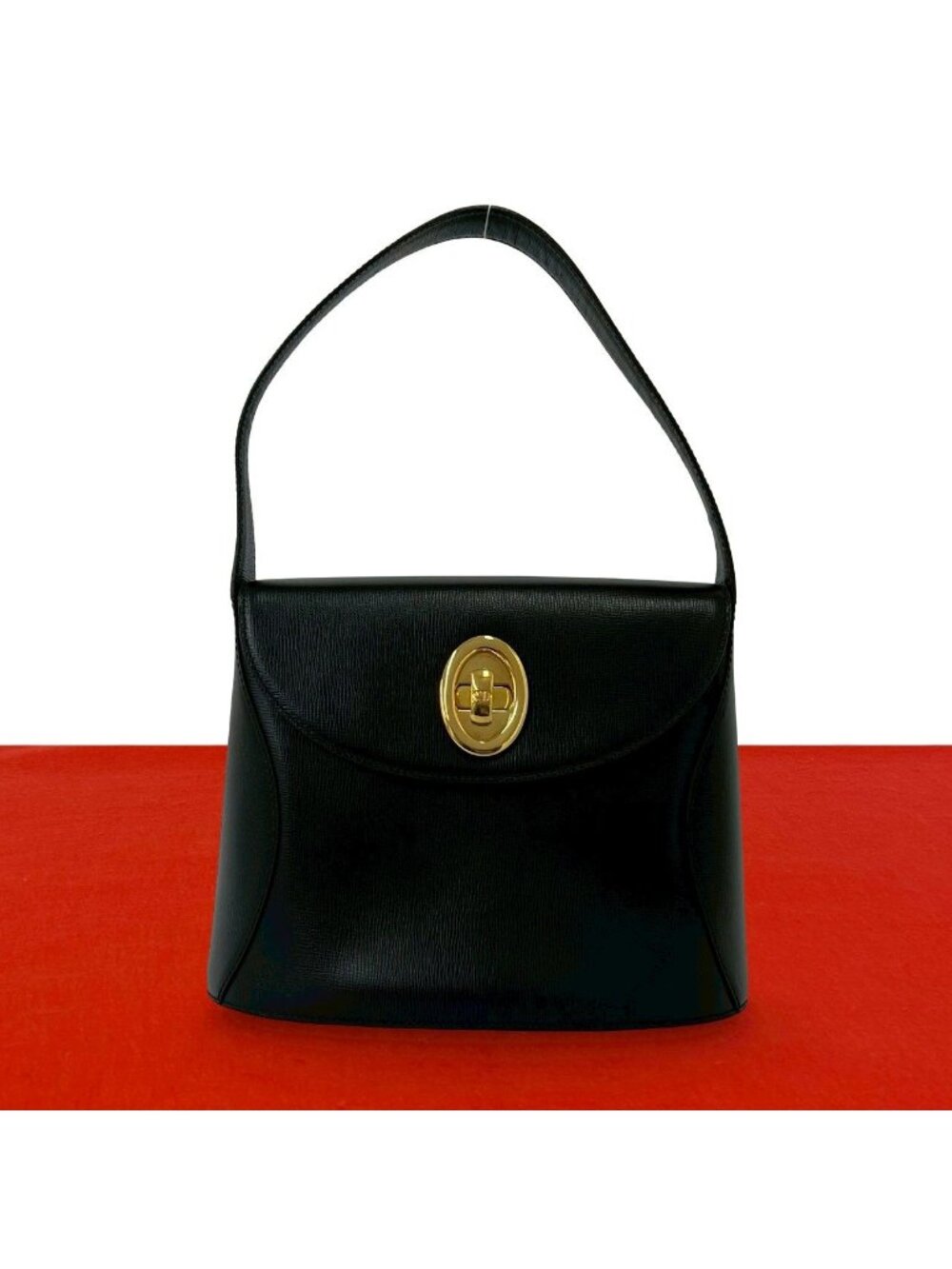 Dior Vintage CD Logo Leather Handbag Mini Tote Black